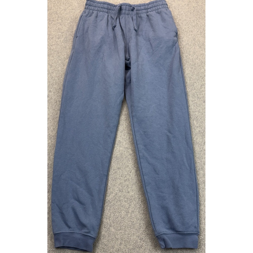 H&M Womens High-Waisted Joggers Pants Light Dusty Blue Inside Fleece Comfort S